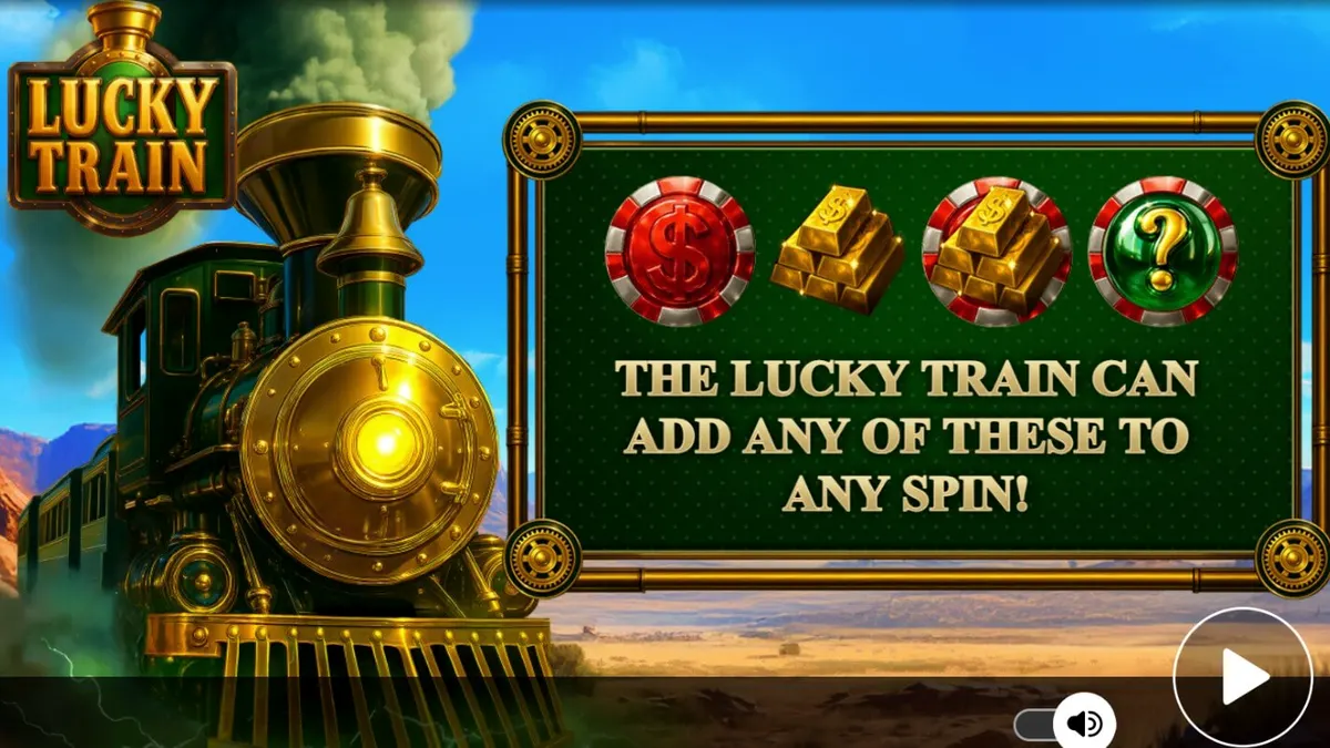 Locomotiva steampunk em um cenário de faroeste no slot Lucky Train